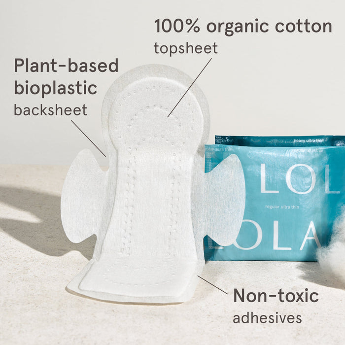 LOLA | 12ct Regular Ultra Thin Pads with Wings - LOLA - Living with Ivey