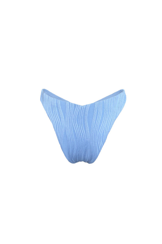 Lucia ribbed bikini bottom in Plisse Blue
