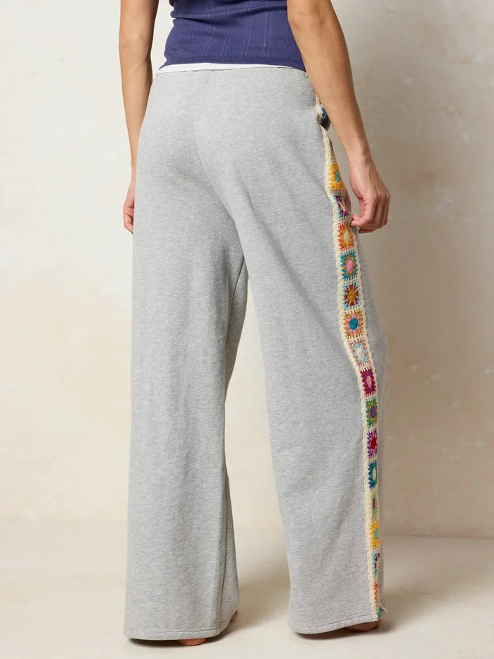 Lyvie Trim Sweatpants - Heather Grey-view 4