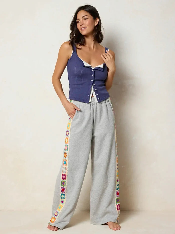 Lyvie Trim Sweatpants - Heather Grey-view 5