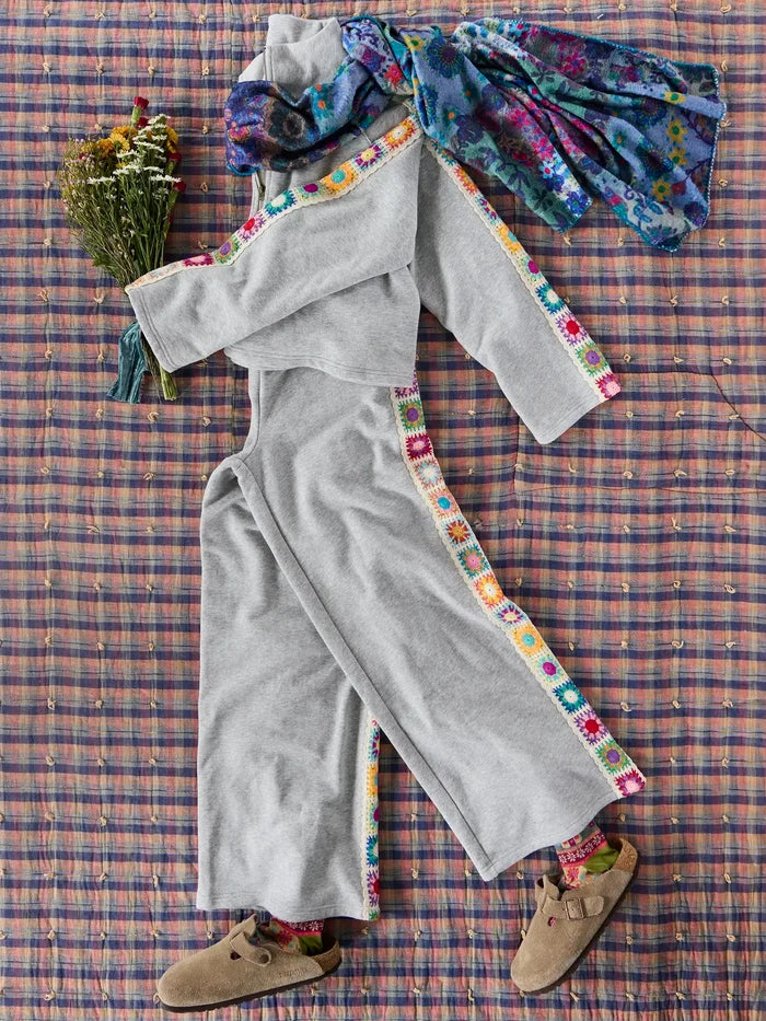 Lyvie Trim Sweatpants - Heather Grey-view 6
