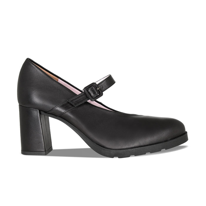 Maxine: Black Leather Shoes Sole Bliss