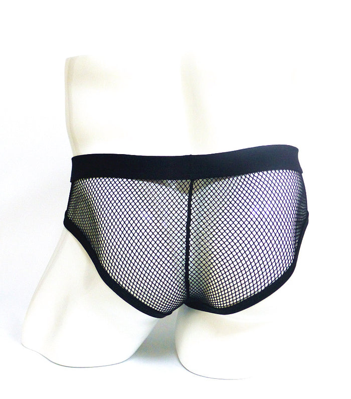Men's Underwear Transparent Mesh Briefs Low Waist Convex Design Underwear Men