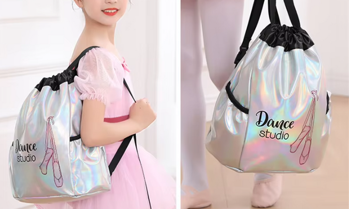 Metallic Dance Drawstring Backpack Girls