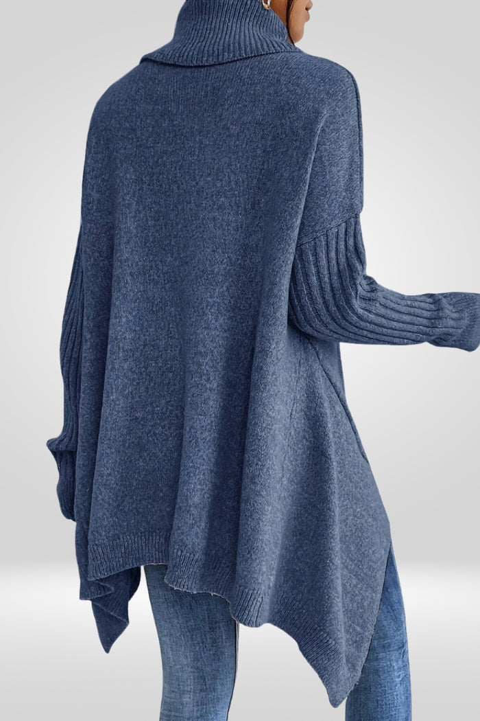 Romara | Women's Oversized Turtleneck Sweater - Beige - Image 7