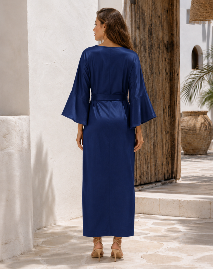 Mila - Smooth Satin Maxi Dress Wedding Guest Bridesmaid Evening Gown