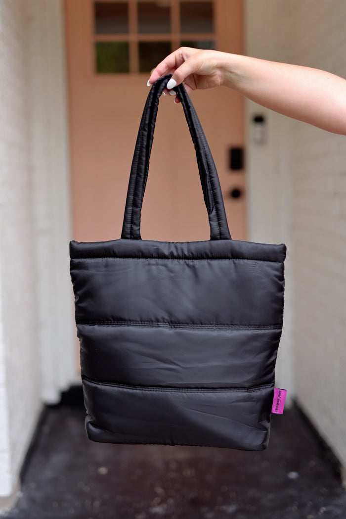 Mini Carry All Quilted Puffer Tote - (Midnight)