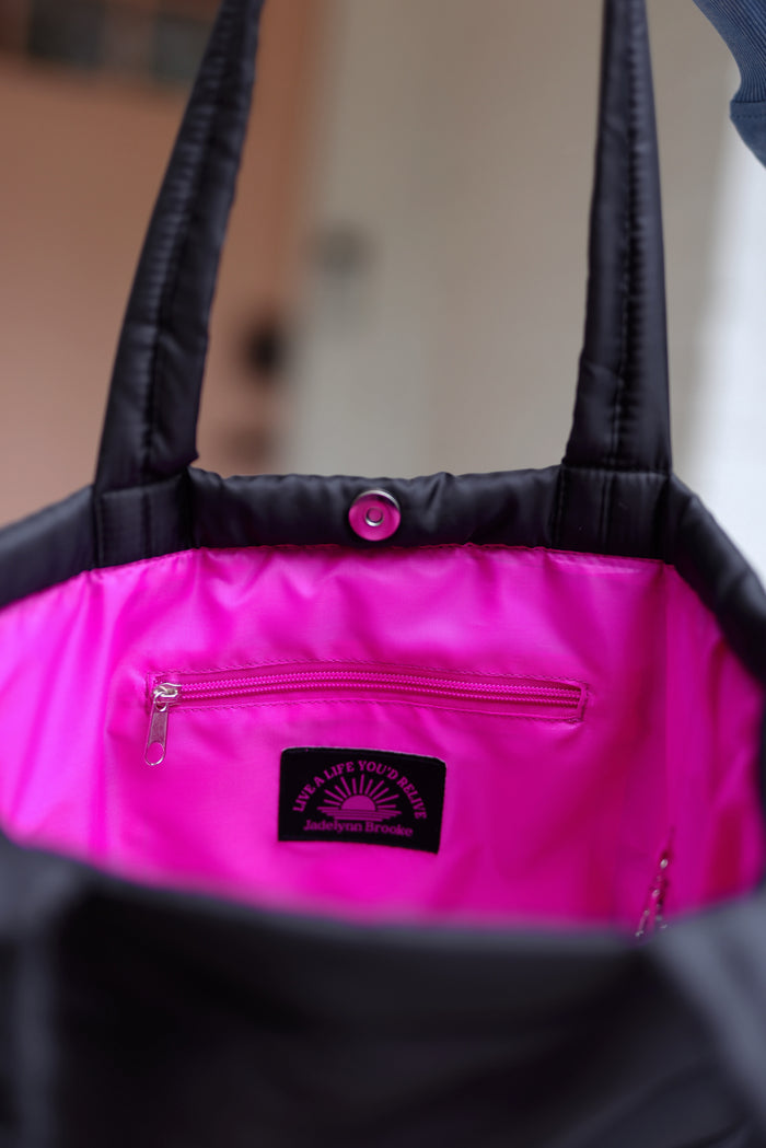Mini Carry All Quilted Puffer Tote - (Midnight)