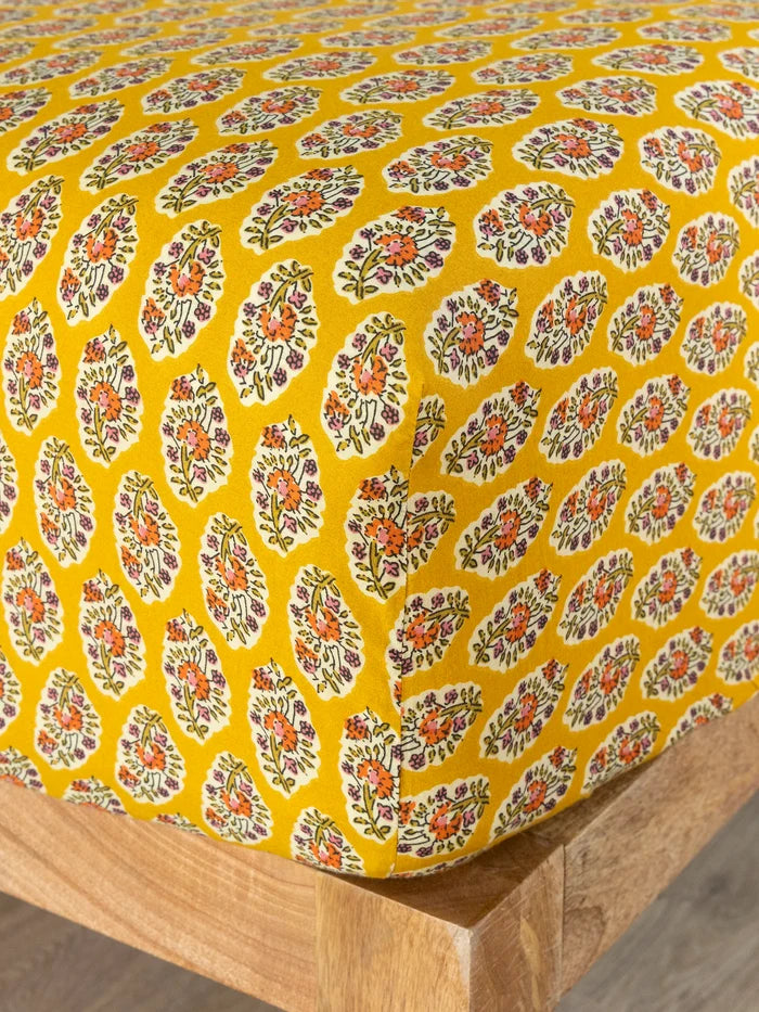 Mix & Match Cotton Fitted Sheet - Golden Marigold-view 1
