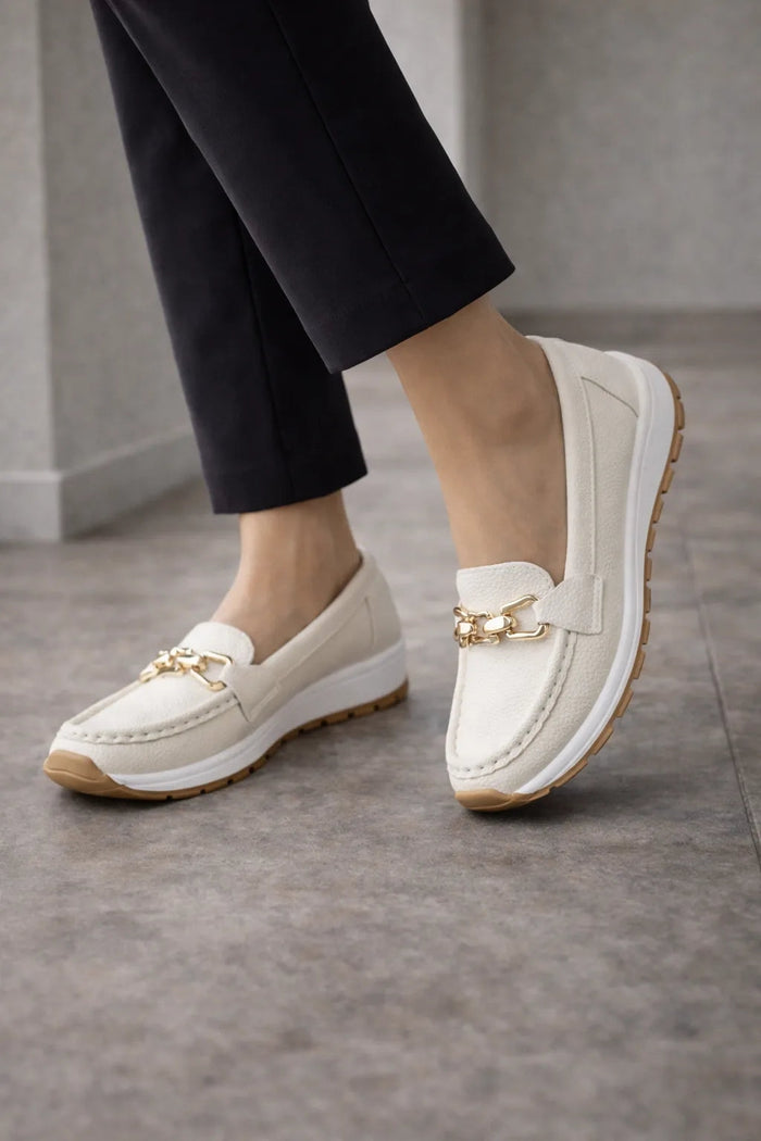 Loafers met bit en gouden hardware