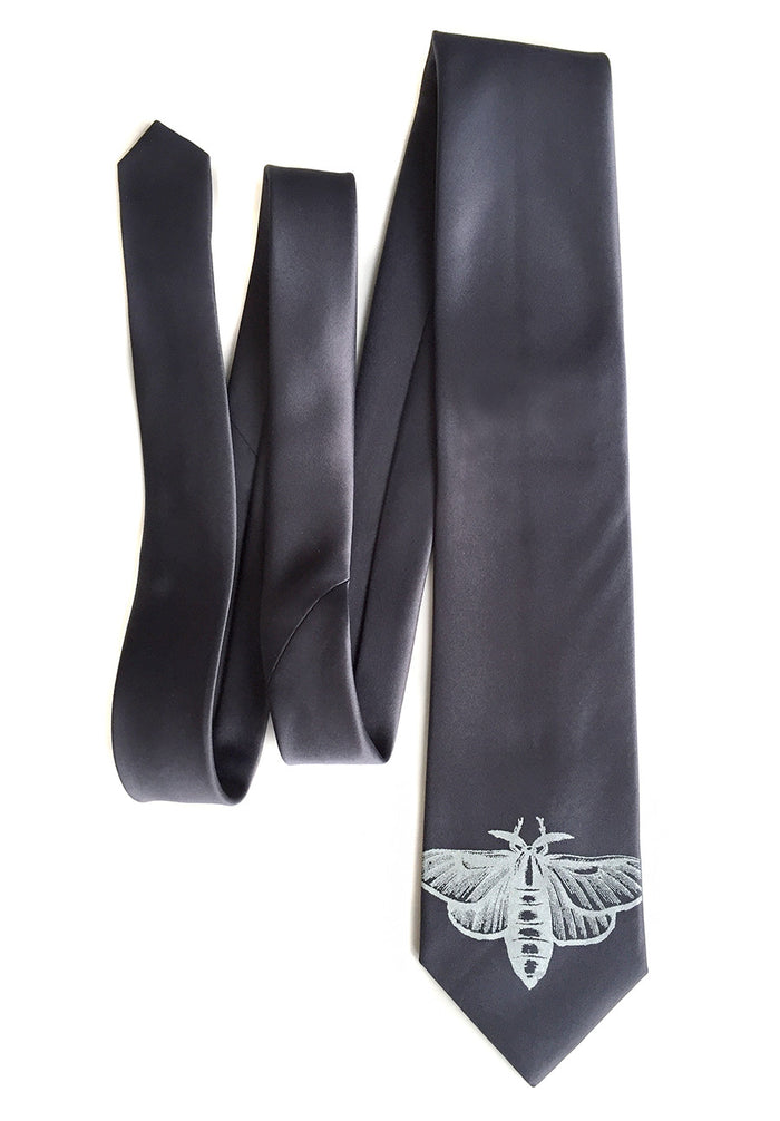 Gunmetal Gray Moth Necktie, by Cyberoptix