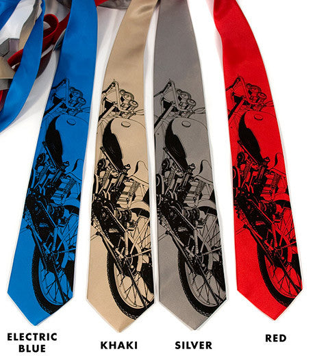 Motorcycle Neckties, black print.