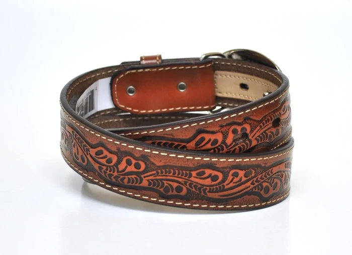 Nocona N4410402&nbsp;Leather Belt with Bullrider Buckle back of belt