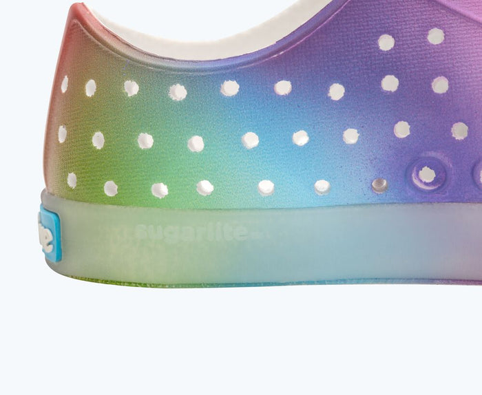 Native Jefferson Print Shoes - Shell White/ Translucent/ Rainbow Blur