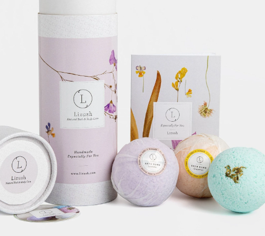 Natural Bath Bomb Gift Set - 3 aromatherapy bath bombs overview | Lizush