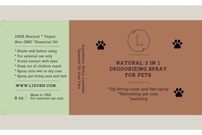 Label detail of Natural Coat Protector - Grooming powder for dogs and cats overview | Lizush