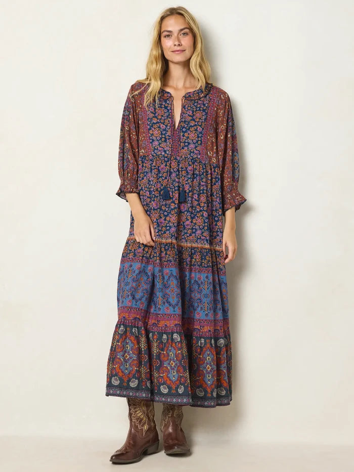 Nova Maxi Dress - Jaipur Flora Navy-view 1