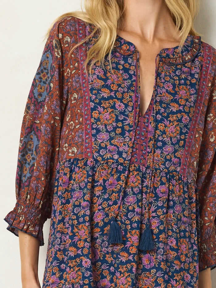 Nova Maxi Dress - Jaipur Flora Navy-view 2