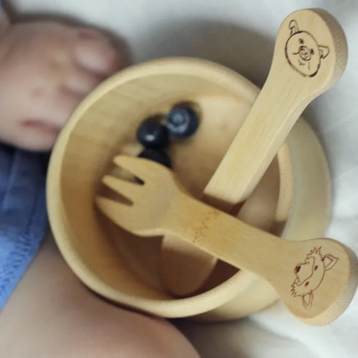bambu Oraganic Bamboo Kid's Fork & Spoon (18M+)