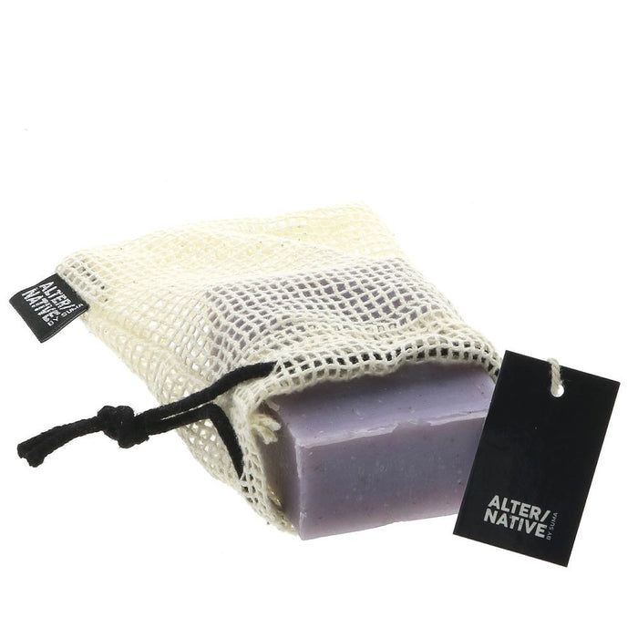 Planet friendly cotton soap bag.