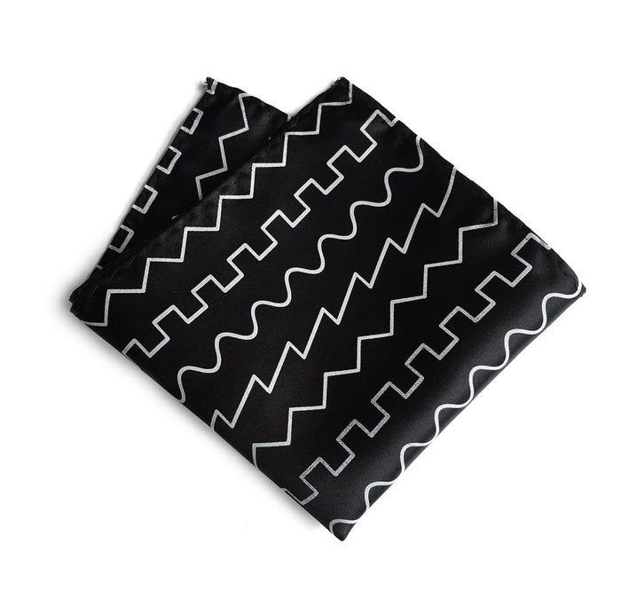 black and white oscillator pocket square