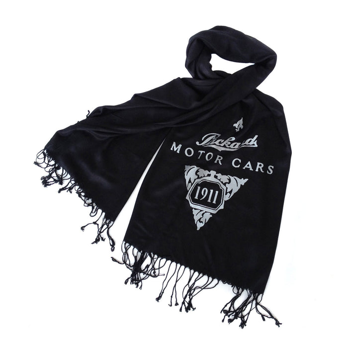 Silver ink on black pashmina.