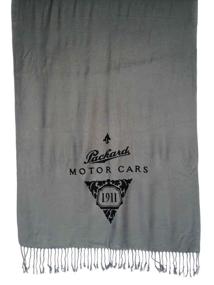 Black ink on dove grey pashmina.