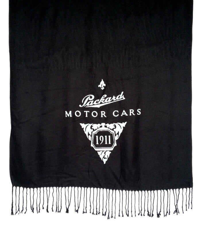 Silver ink on black pashmina.