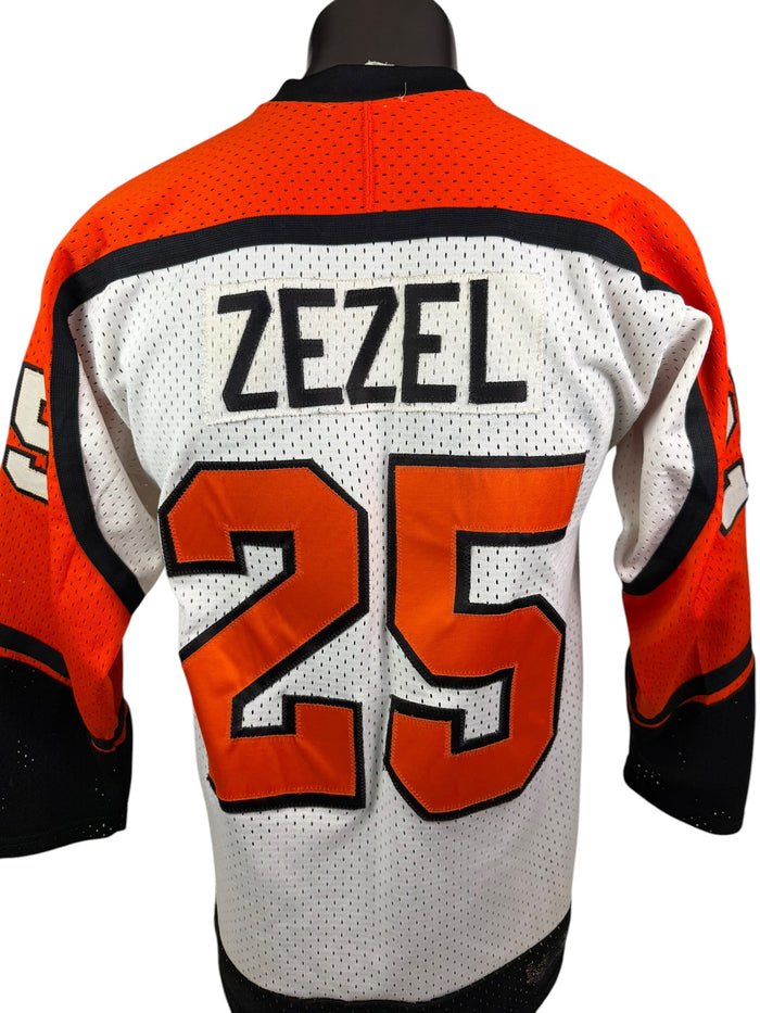 PETER ZEZEL PHILADELPHIA FLYERS VINTAGE 1980'S AUTHENTIC CCM JERSEY ADULT MEDIUM