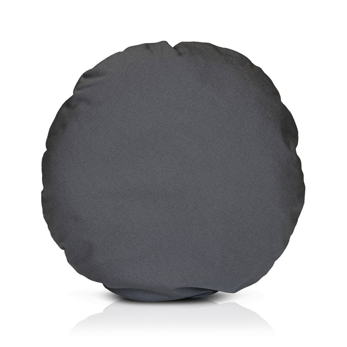 A chimney sheep PetSnug wool filled cushion. The wool cushion sits upon a white background. This is a large grey cushion.