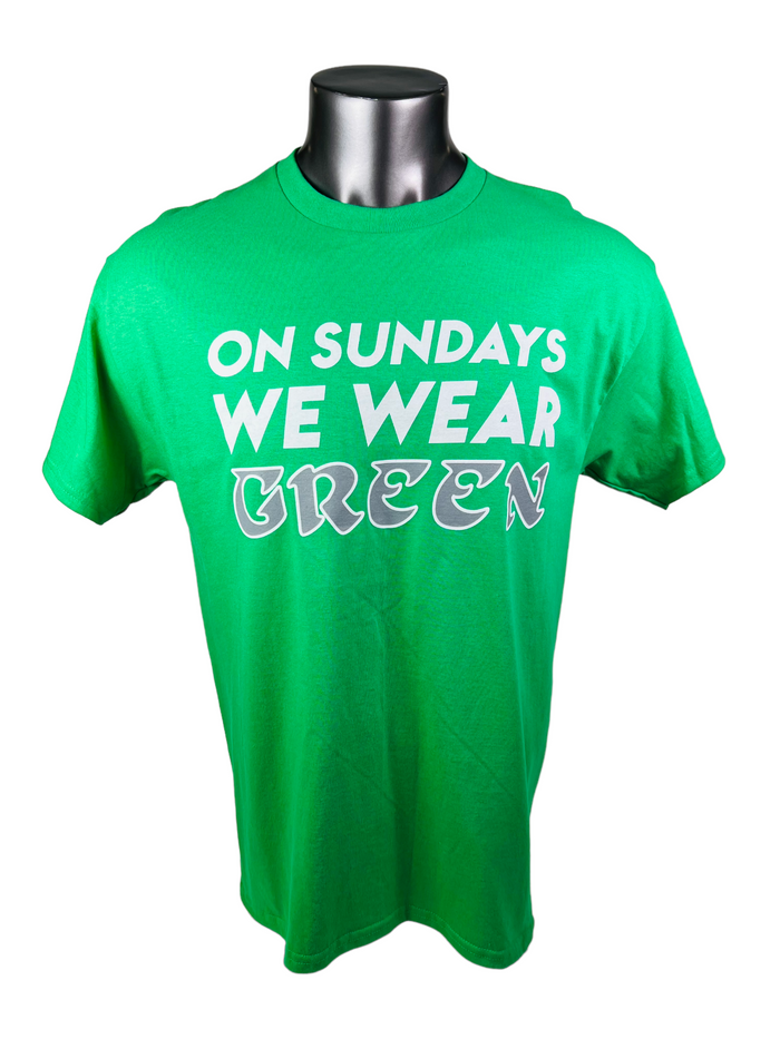 PHILADELPHIA EAGLES RETRO SUNDAYS WE WEAR GREEN ADULT T-SHIRT