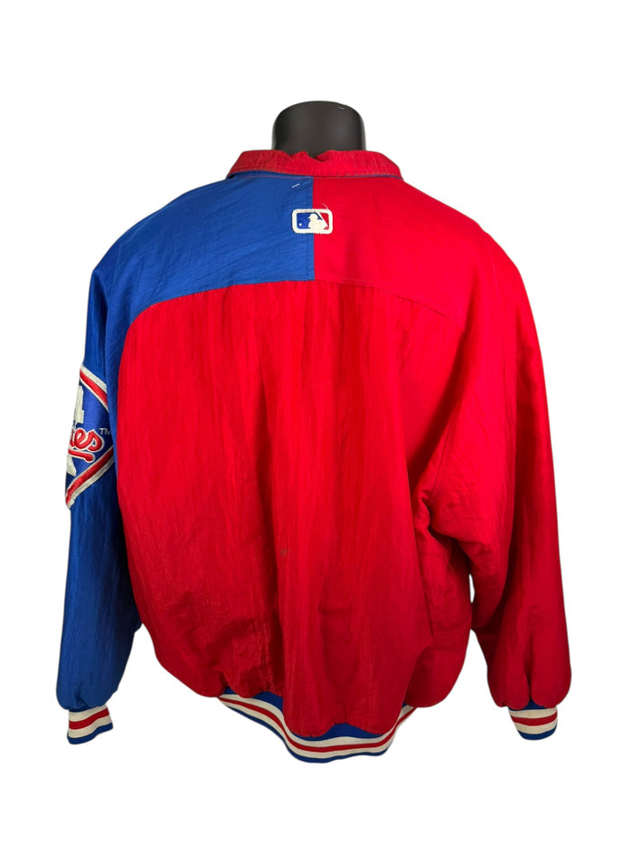 PHILADELPHIA PHILLIES VINTAGE 1990'S STARTER WINTER SNAP-UP JACKET ADULT LARGE