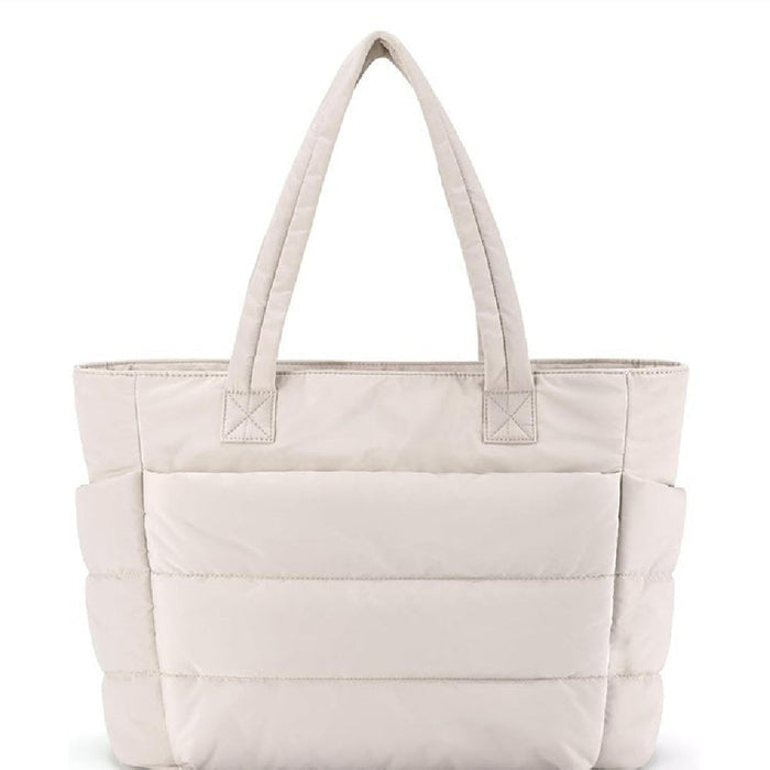 beige cloud tote schoudertas met brede hengsels