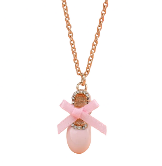 Pink Ballet shoe necklace