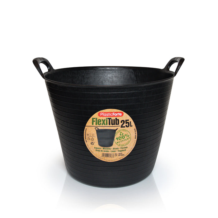 Black FlexiTub made from 100% recycled materials.