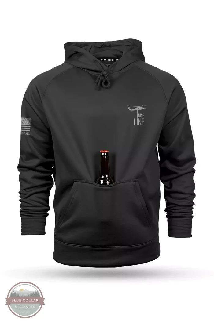 Nine Line PLEDGE-RTG Raglan Tailgater Pledge Hoodie Black Front View. Available in multiple colors.
