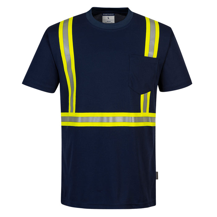Portwest LLC F131NA Iona Xtra Enhanced T-Shirt in Navy