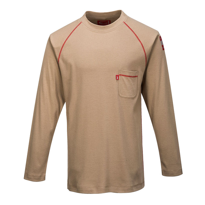 Portwest FR01KHR Bizflame FR Crew Neck T-Shirt in Khaki
