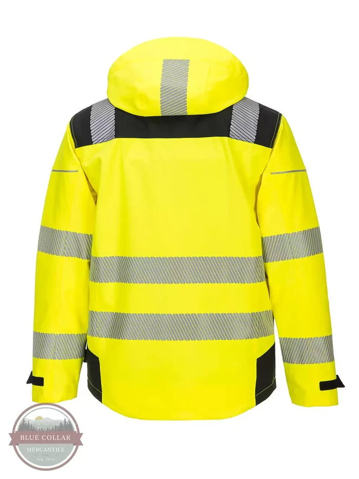 Portwest LLC PW360YB PW3 Hi-Vis Extreme Rain Jacket Back View