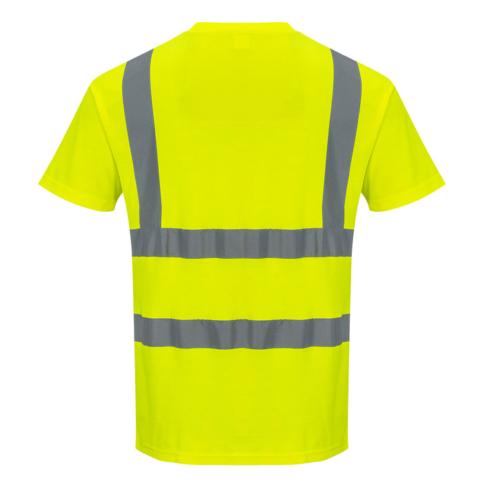 Portwest LLC S170YE Hi Vis Cotton Comfort Short Sleeve T-Shirt in Yellow