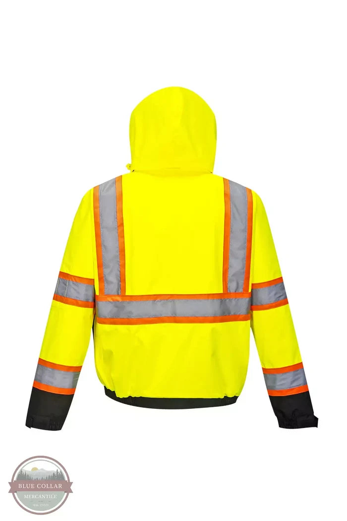 Portwest US367YBR Hi-Vis 2-in-1 Contrast-Bomber Jacket Back View
