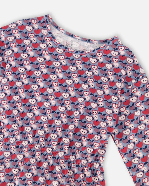 Printed Apples Organic Cotton LS Dress