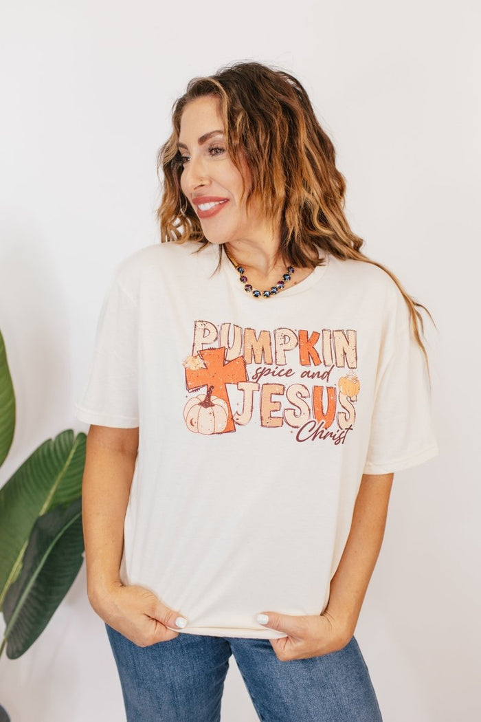 Pumpkin Spice And Jesus Graphic Tee - FINAL SALE - Macoma Boutique555 Presales