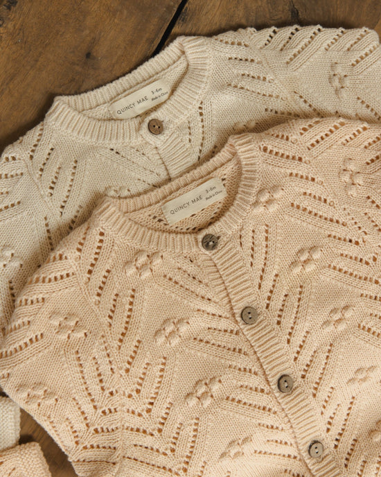 Quincy Mae Knit Cardigan - Shell