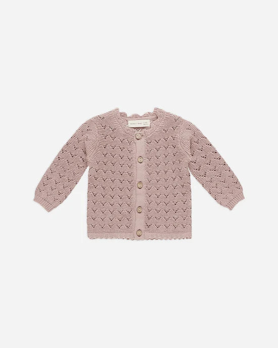 Quincy Mae Scalloped Cardigan - Mauve