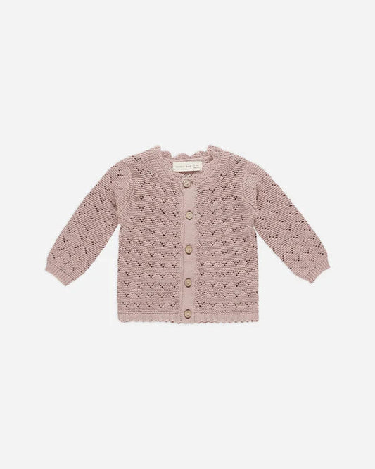 Quincy Mae Scalloped Cardigan - Mauve