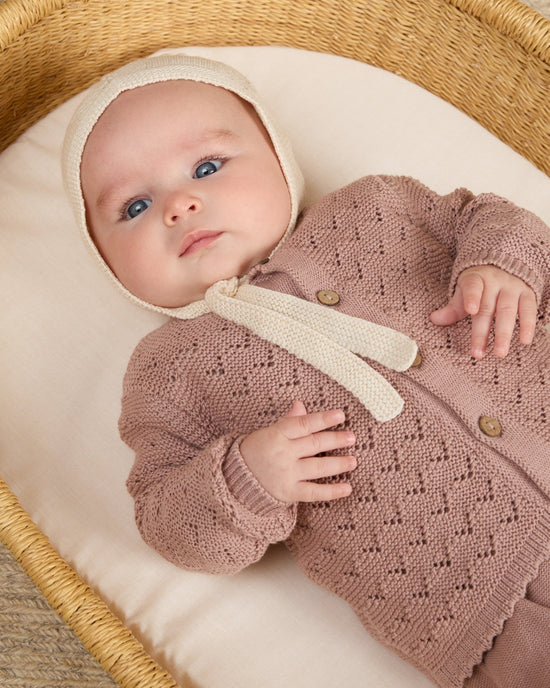 Quincy Mae Scalloped Cardigan - Mauve