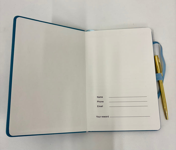RAD A5 Gold leaf logo Notebook and Gold pen set.