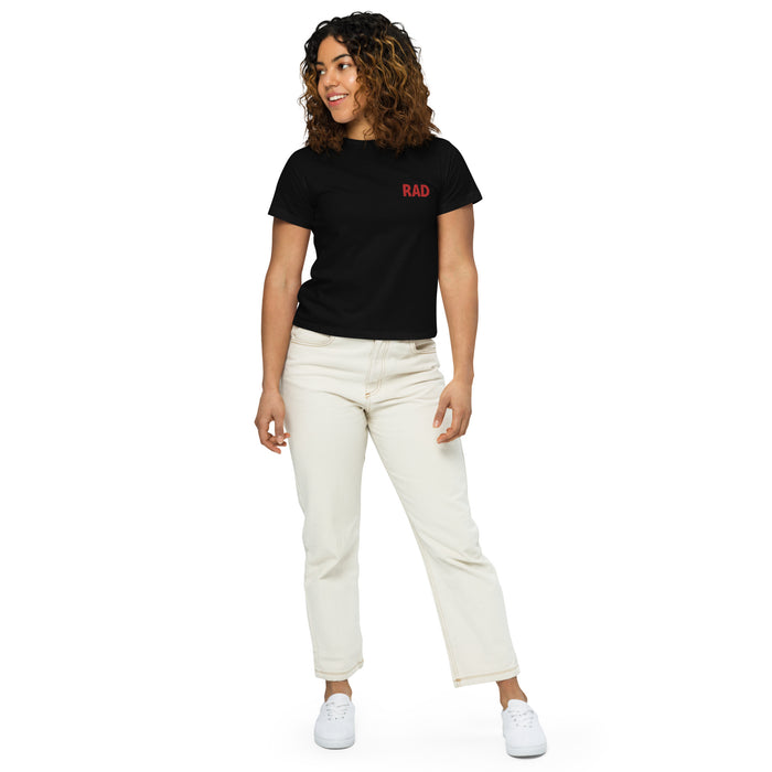 RAD Embroidered Logo high waisted T shirt