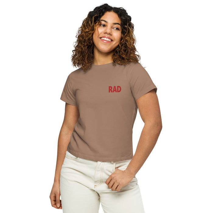 RAD Embroidered Logo high waisted T shirt